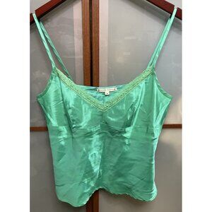 Nanette Lepore Vintage Y2K 90s Silk Lace Trim Cami Slip Top Blouse Fairy Size M